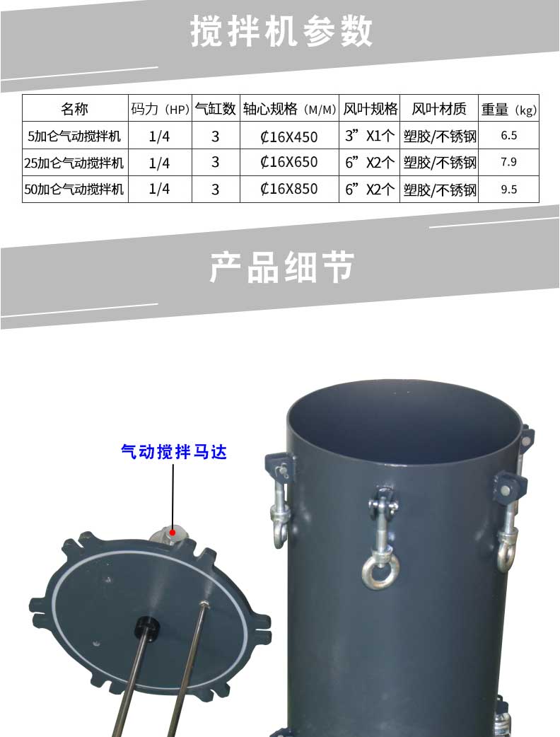 氣動(dòng)壓力桶攪拌型細(xì)節(jié)